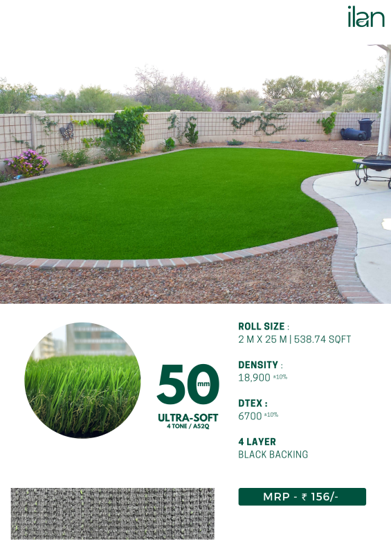 50 Mm Ultra Soft Lawn Grass, Feature Easily Washable, Good Quality