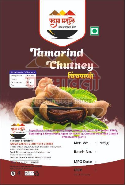 Padma Masale Tamarind Chutney, for Can be use bhel, panipuri, samosa etc., Packaging Size : 125gm