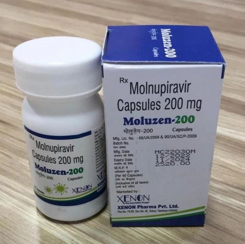 Molnunat Moluzen 200 Molnupiravir Capsule, Packaging Size : Boxes