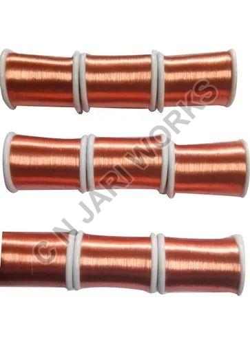 30 Denier Copper Imitation Zari, Pattern : Plain