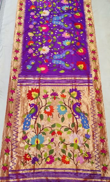 Paithani saree, Color : Purple