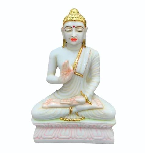 Marble White Gautam Buddha Statue, for Shiny, Dust Resistance, Size ...