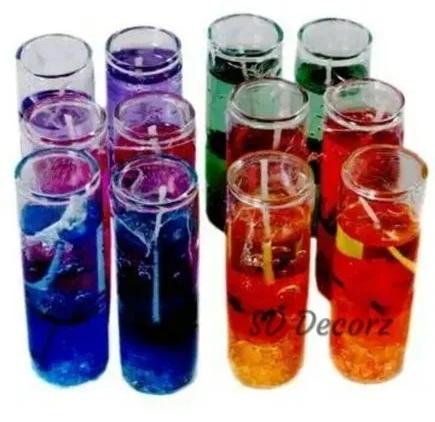 Multicolor Gel Wax Jelly Candles, Shape : Cylindrical