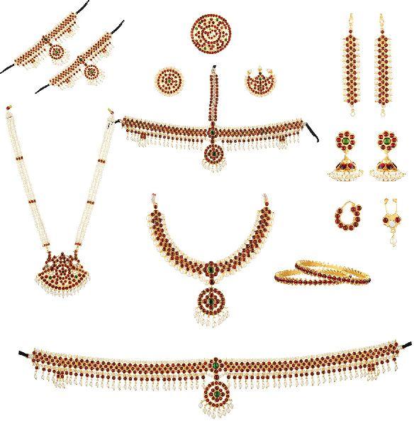 Exquisite Bharatanatyam Dance Jewellery Set - Golden Collections