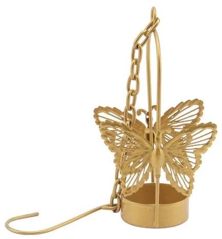 Golden Metal Butterfly Candle Holder