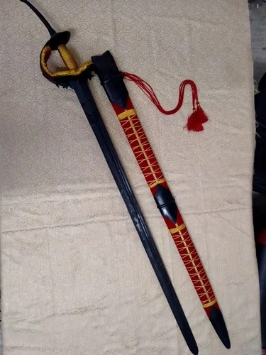 Iron High Carbon Steel Antique Maratha Sword, Color : Black