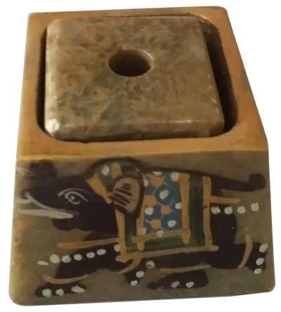 Square Soap Stone Incense Candle Holder