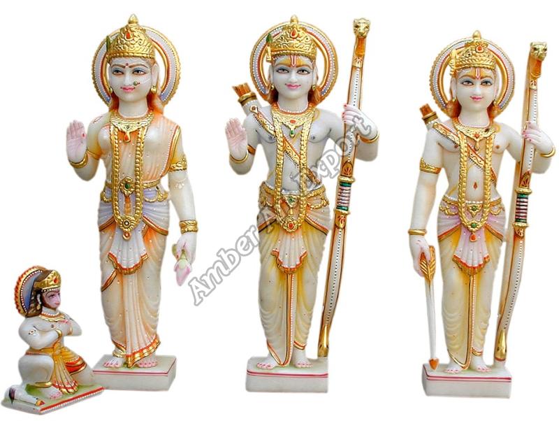 Marble Ram Darbar Statue, for Temple, Home, Packaging Type Thermocol