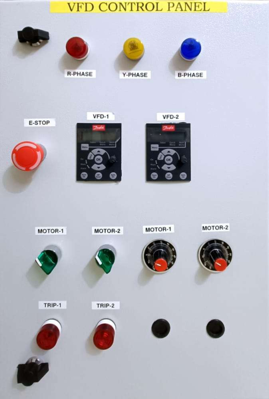 Grey Electric Mild Steel Industrial VFD Control Panel, Size