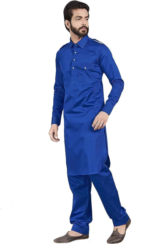 Mens Satin Pathan Suit, Pattern : Plain Printed, Technics : Machine ...