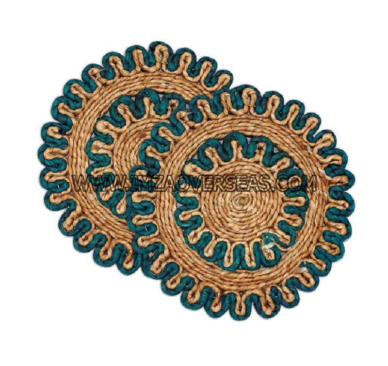 Polished Jute Coaster, for Decoration Use, Hotel Use, Restaurant Use