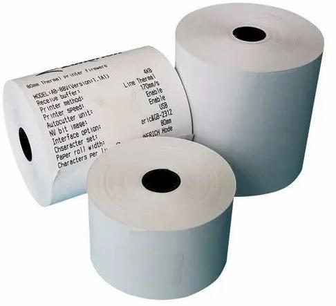 White Thermal Paper Roll, Pattern : Plain