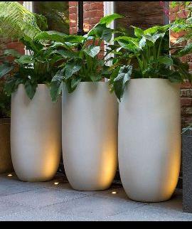 Polished wooden planters