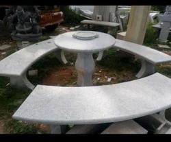 Stone Garden Bench Table Set, Color : Grey