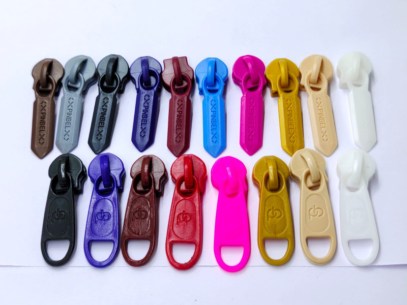 Plastic Zipper Slider, Color Black, Blue, Brown, Grey, Light Green
