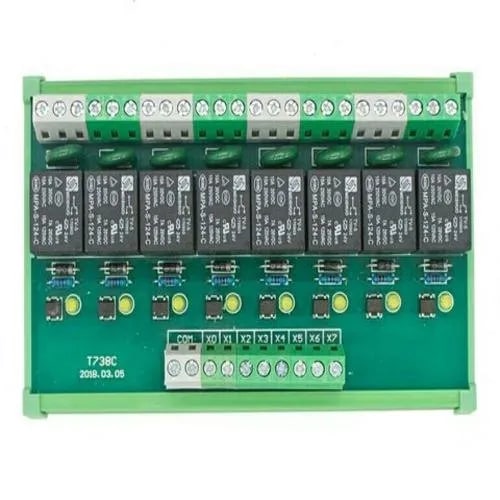 Green Rectangular Aluminium 8 Channel Relay Card, for Industrial ...