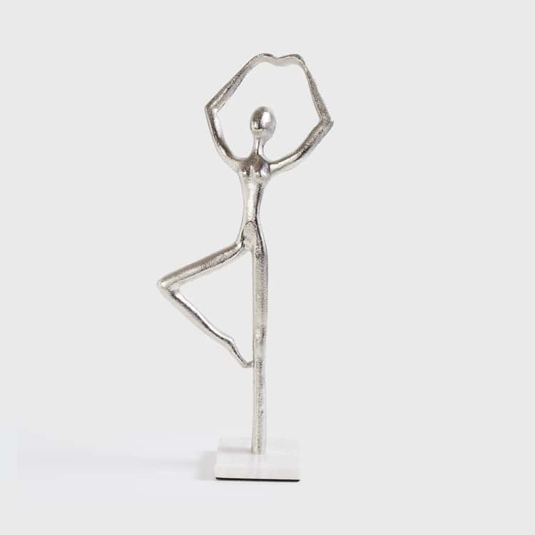 Polished Aluminium Decorative Human Sculpture, Style Antique, Pattern