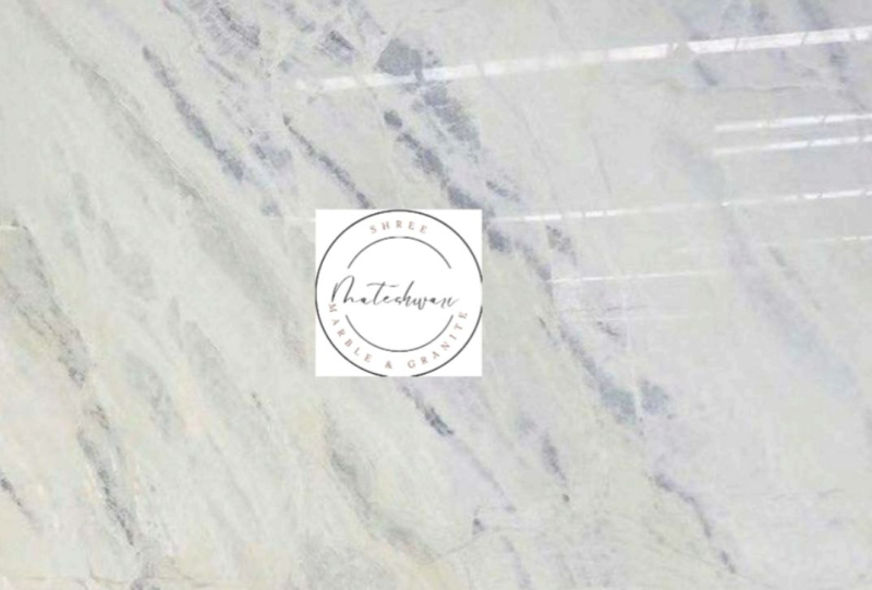 White Rectangular Polished Umrai Marble Slab, for Construction, Pattern
