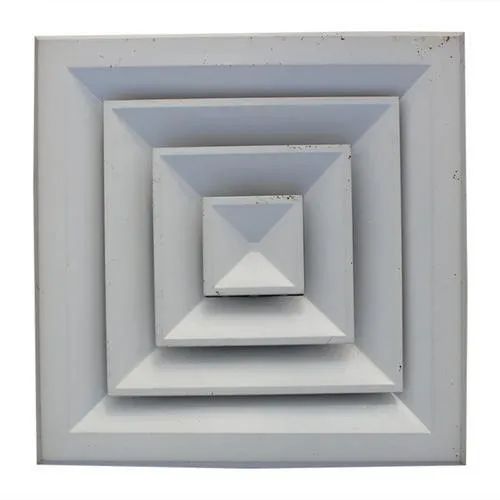 White Square Polished Metal Industrial Air Diffuser, Feature Fine