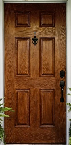 Brown Wooden Bathroom Door