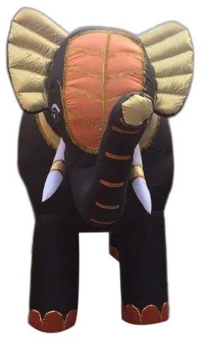 Orange Cotton Canvas Inflatable Elephant