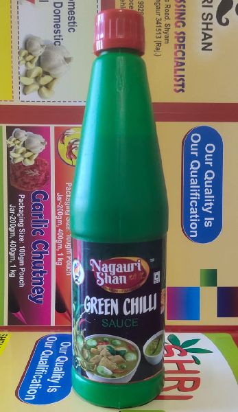 Nagauri Shan green chilli sauce, Certification : FSSAI