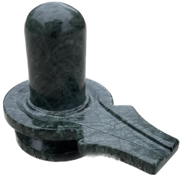 Bush Hammered Green Marble Shivling 11cm, For Home, Feature : Fine Finished, Water Proof