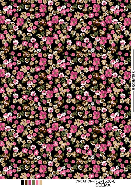 Printed Rayon Fabric, Color : multicolor