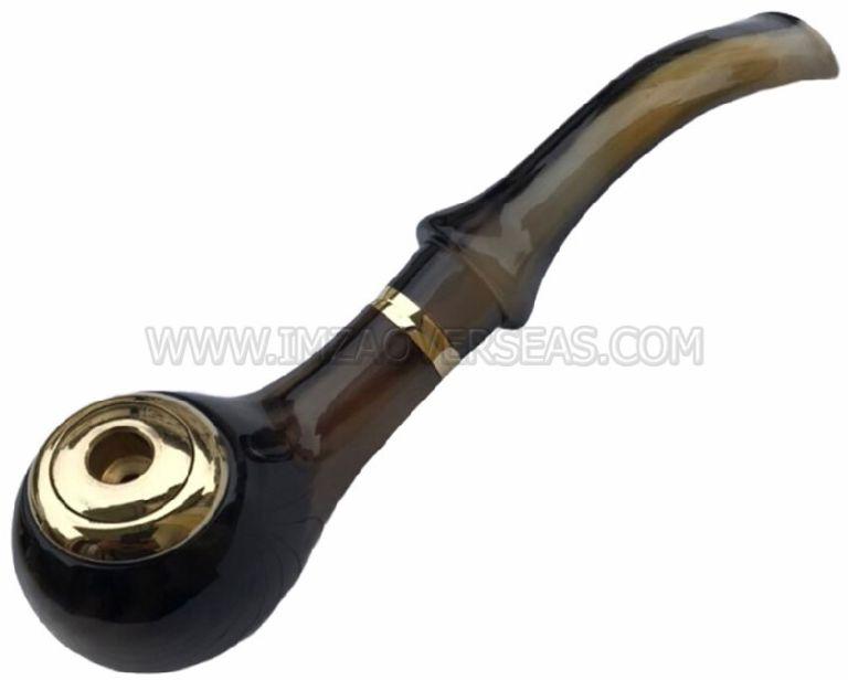 Plain Polish Horn Smoking Pipe, Size : Standard