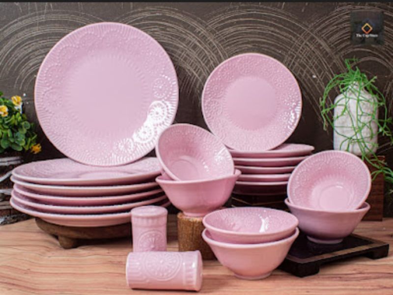 Lavi Plain ceramic dinner set, Size : 10 inches