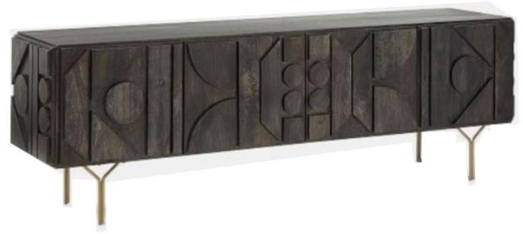 Rectangular MAH114 Wooden Iron Sideboard, for Home Use, Pattern : Plain