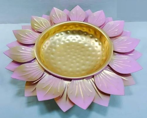Polished Mild Steel Fancy Kamal Pooja Thali, Feature : Attractive Pattern, Fine Finished, Hard Structure