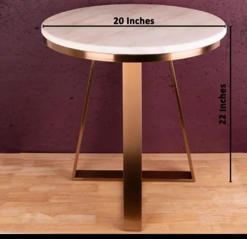 Golden Round Home Marble Top Table, For Hotel, Restaurant, Shopping Mall, Size : 24x24ft