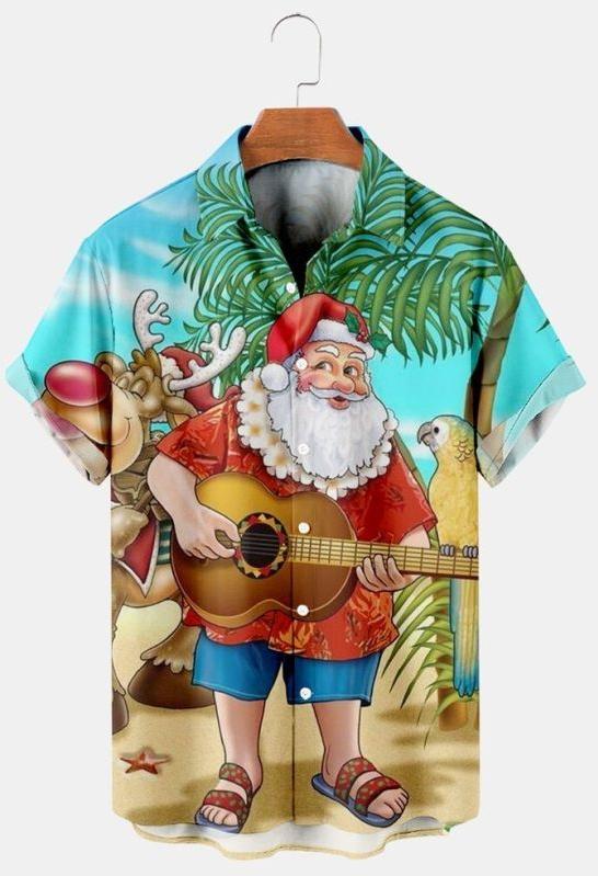 Printed Polyester men beach shirt, Size : XL, XXL, XXXL
