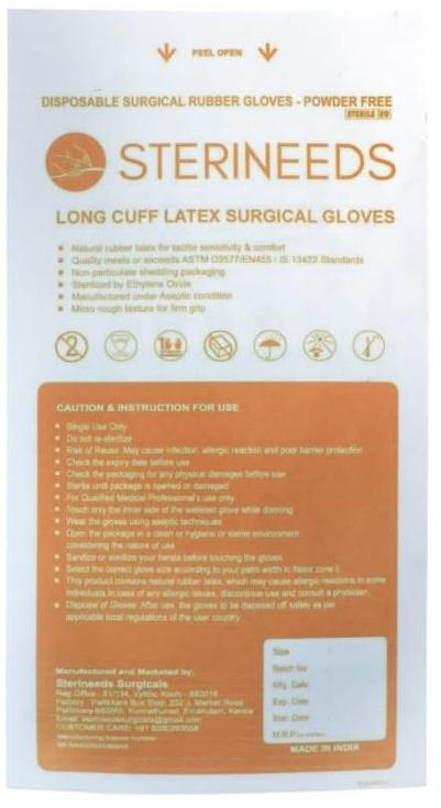 Latex Long Cuff Surgical Gloves