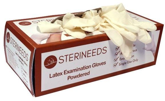 White Latex Powdered Examination Gloves, For Medical Use, Size : Standard