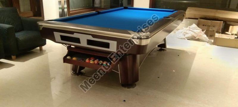 Rectangular Polished Natural Wooden Mebs0015 American Pool Table, For Sports Home