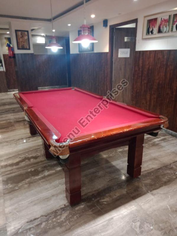 Rectangular Polished Natural Wooden Mebs003 Pool Table, For Home Sports