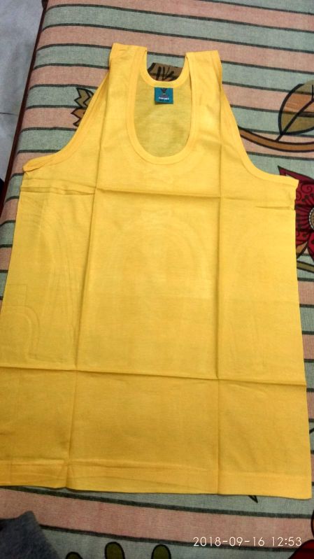 Cotton Plain DSP Mens Yellow Vest, Technics : Attractive Pattern
