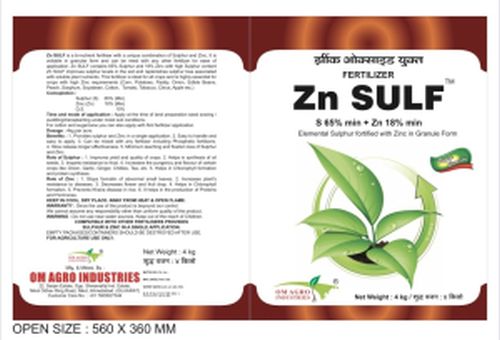 Zn Sulf Zinc Sulphate Granules, for Agricultural, Packaging Type : Plastic Pack