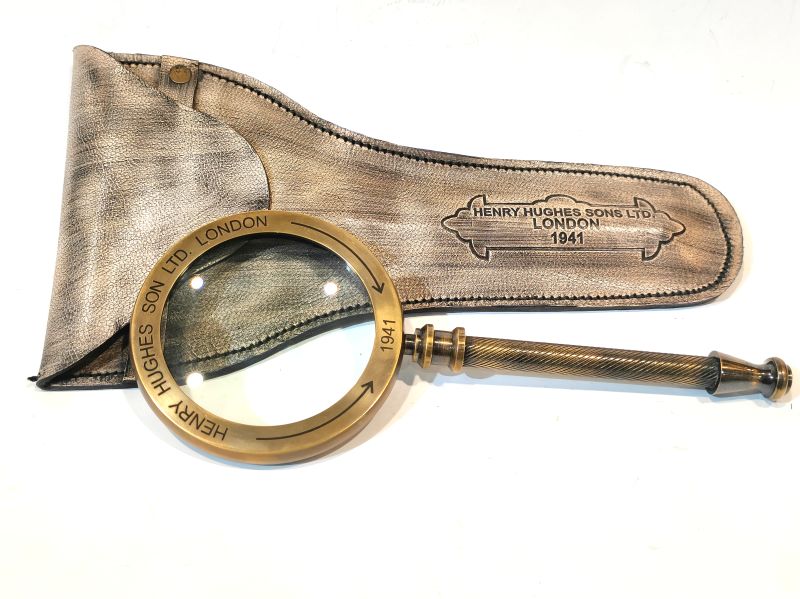 Antique Nautical  Brass Handle Magnifying Glass