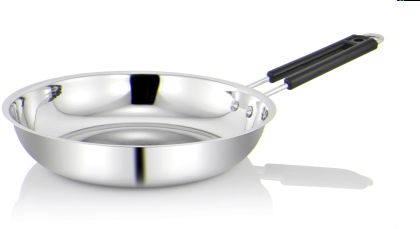 SS 011 Stainless Steel Fry Pan, Color : Silver
