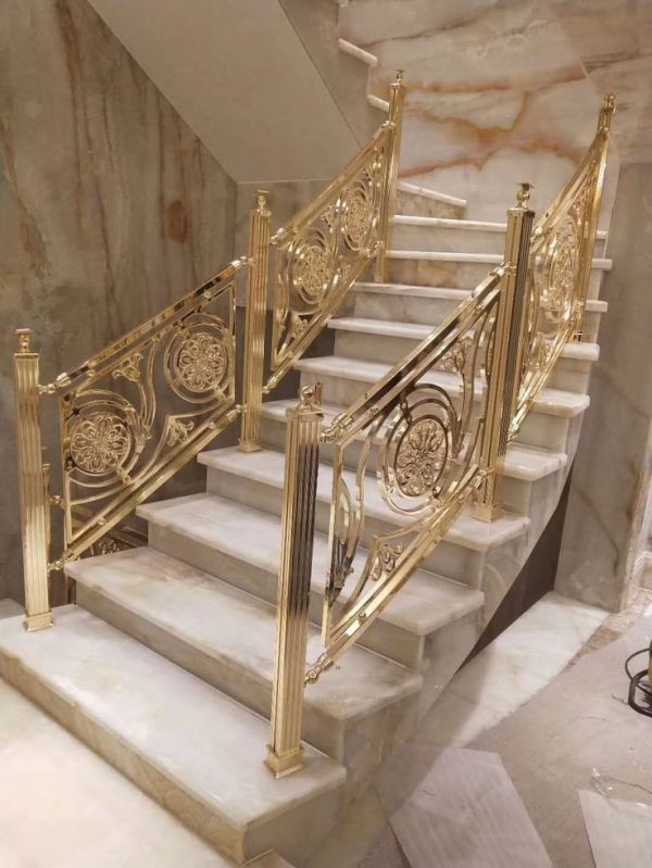 Customised Polished Brass Hand Railing, for Exterior, Interior, Stairs
