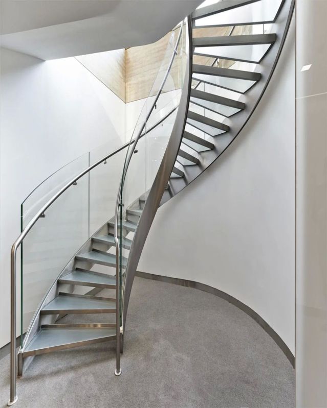 Polished Stainless Steel Staircase, for Home, Hotel, Office, Outdoor, Size : Customised