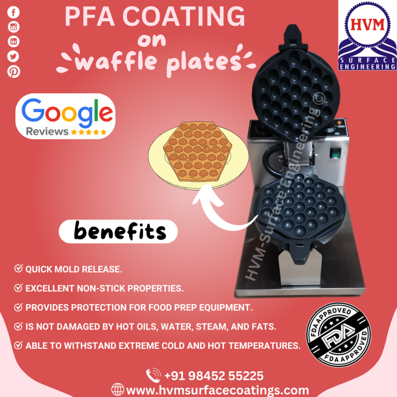 PFA coating on waffle plates & Food grade Teflon coating on biscuit die