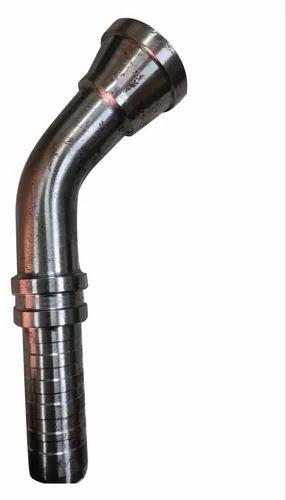 Silver 45 Degree Bend Hose Fitting, for Industrial, Shape : Round