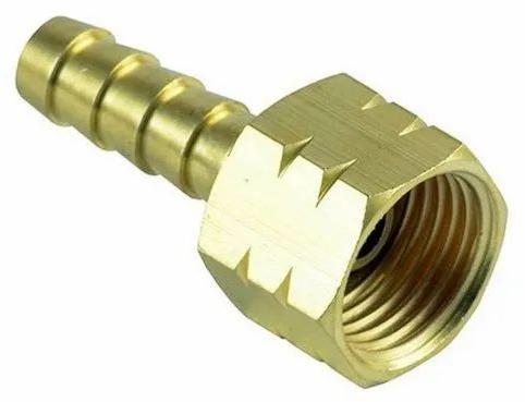 Metallic Golden Brass Spray Gun Nipple, for Pipe Feetings, Feature : Durable, High Performance
