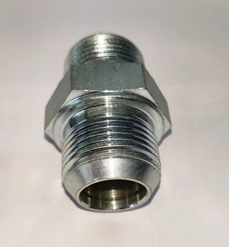 Round Mild Steel Hydraulic Pipe Adapter, Color : Silver
