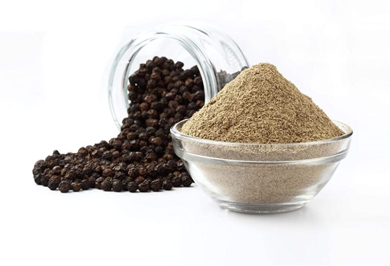 Raw Natural Black Pepper Powder, for Food, Spices Human Consumption, Packaging Type : Plastic Packet