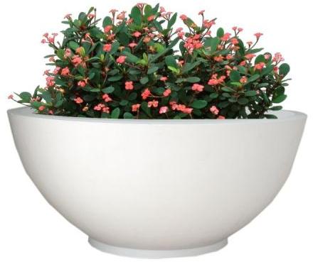 Round Greenwell Fiberglass Bowl Shape Frp Planter, For Home Uses, Size : 14 Inches